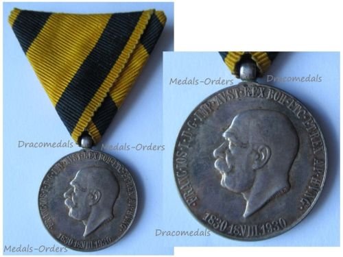Austria Commemorative Centenary Medal of the Birth of Kaiser Franz Joseph 1830 1930 Silver 900 by the Vienna Mint Signed by Fanner
