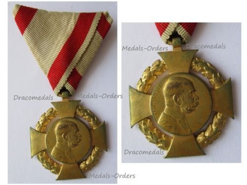 Austria Hungary Diamond Jubilee Cross for the 60th Anniversary Kaiser Franz Joseph's Reign 1848 1908 for the Armed Forces