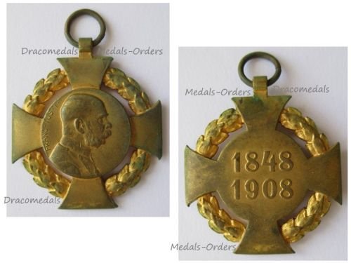 Austria Hungary Diamond Jubilee Cross for the 60th Anniversary Kaiser Franz Joseph's Reign 1848 1908