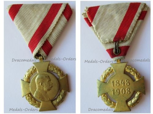 Austria Hungary Diamond Jubilee Cross for the 60th Anniversary Kaiser Franz Joseph's Reign 1848 1908 for the Armed Forces