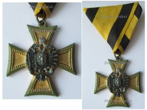Austria Hungary Long Military Service Cross for 25 Years 1st Class for Officers 1849 1867