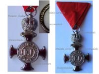 Austria Hungary Silver Merit Cross with Crown Viribus Unitis 1849 by Wilhelm Kunz