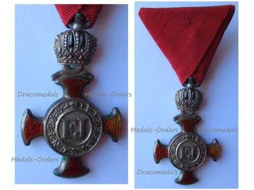 Austria Hungary Silver Merit Cross with Crown 1849 1917 by V. Mayers