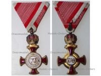 Austria Hungary Gold Merit Cross with Crown Viribus Unitis 1849 by Wilhelm Kunz