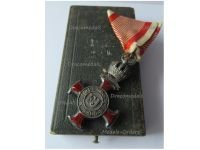 Austria WW1 Silver Merit Cross with Crown Viribus Unitis 1849 by Wilhelm Kunz Boxed 1916