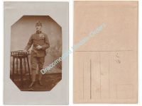 Austria Hungary WW1 Portrait Photo Captain with 4 Medals (Large Silver & Bronze Bravery Medal, Merit Cross, Kaiser Karl's Troops Cross)