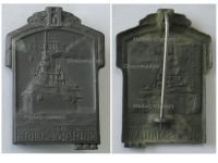 Austria Hungary WW1 Cap Badge KuK Kriegsmarine Navy Battleship SMS Viribus Unitis 1914 1916 by Gurschner 1st Type
