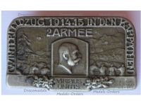 Austria Hungary WW1 Cap Badge KuK 2. Armee Winterfeldzug in den Karpathen Viribus Unitis 2nd Army Winter Campaign in the Carpathians 1914 1915 Kaiser Franz Joseph by Gurschner
