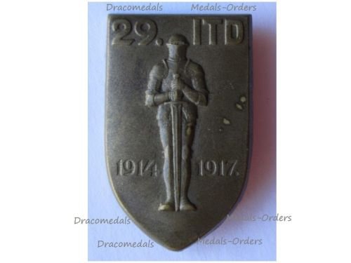 Austria Hungary WW1 Cap Badge 29 ITD 29th Infantry Troops Division 1914 1917 by Guschner