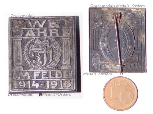 Austria Hungary WW1 Cap Badge Zwei Jahre im Felde 2 Years on the Front Kaiser Franz Joseph 1914 1916
