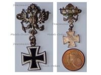 Austria Hungary WW1 Cap Badge Iron Cross with the Imperial Double Headed Eagle