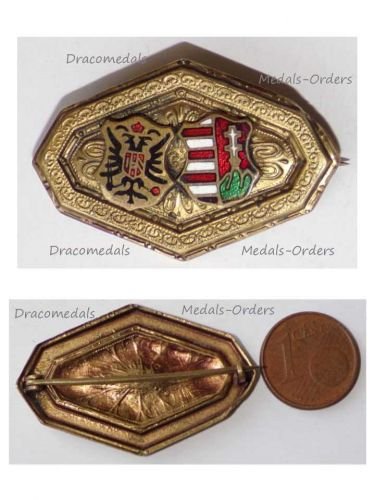 Austria Hungary WW1 Cap Badge KuK Austrian Hungarian United Coats of Arms