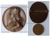 Austria Hungary WW1 Cap Badge Female Figure with Rudolph's Crown and Sword with the Austrian Imperial Anthem 1914 1918
