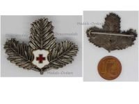 Austria Hungary WW1 Cap Badge Red Cross with Pine Branches