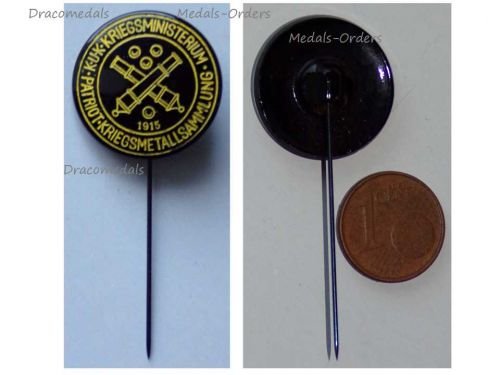 Austria Hungary WW1 Cap Badge Stickpin of the KuK War Ministry for Metal Collection 1915
