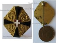 Austria Hungary WW1 Cap Badge Black Cross with the Imperial Double Headed Eagle Dated 1914