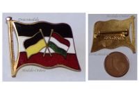Austria Hungary WW1 Cap Badge Central Powers Flags Marked Ges Gesch