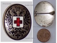 Austria Hungary WW1 Cap Badge Red Cross with the Imperial Double Headed Eagle for Doctors and Medics
