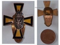 Austria Hungary WW1 Cap Badge Yellow Black Cross for War Aid by Winter & Adler