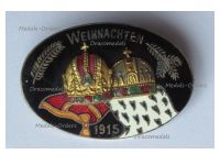Austria Hungary WW1 Cap Badge Weihnachten 1915 Christmas with the Austrian Imperial and the Hungarian Royal Crown and Cloak Marked W & Gesch Gesch