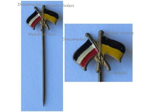 Austria Hungary WW1 Cap Badge Central Powers Flags Stickpin