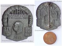Austria Hungary WW1 Cap Badge Landesverteidigung Tirol Kaiser Franz Joseph for the Defense of Tyrol 1915