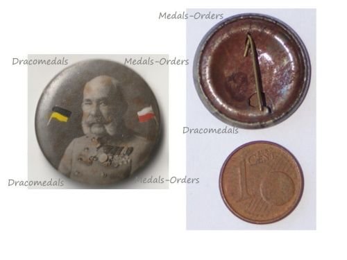 Austria Hungary WW1 Vinyl Cap Badge Kaiser Franz Joseph