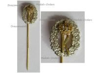 Austria Hungary WW1 Cap Badge Kaiser Karl Monogram Royal Cipher Crowned K Stickpin