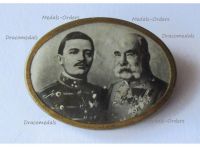 Austria Hungary WW1 Cap Badge Kaiser Karl and Franz Joseph Oval Shaped