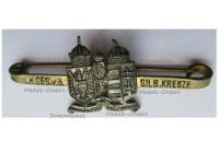 Austria Hungary WW1 Cap Badge KuK Austro-Hungarian Silver Cross Marked Ges. Ges.