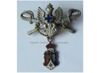 Austria Hungary WW1 Cap Badge Polish Legion Eagle with Crossed Swords and the Coat of Arms of the Polish Lithuanian Ruthenian Commonwealth