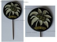 Austria Hungary WW1 Cap Badge Edelweiss Stickpin 1914 1916 for the Alpine Troops Marked S