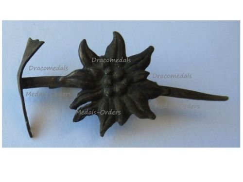Austria Hungary WW1 Cap Badge Edelweiss & Pickaxe Kaiserjaeger Mountain Infantry