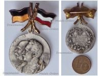 Austria Hungary WW1 Cap Badge United Kaisers Central Powers Flags Einig und Treu 1914