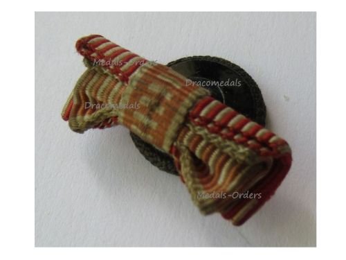 Austria Hungary WW1 Ribbon Lapel Pin Boutonniere of 2 Medals (Bravery Tapferkeit Fortitudini Medal, Karl's Cross of the Troops)