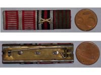 Austria Hungary Germany WW1 Ribbon Bar of 4 Medals (Iron Cross 1916, Bravery Medal, Wound Medal Laeso Militi for 3 Wounds, German Hindenburg Cross)