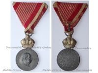 Austria Hungary WW1 Signum Laudis Military Merit Medal with Crown Silver Class Kaiser Franz Joseph 1911 1916 in Zinc