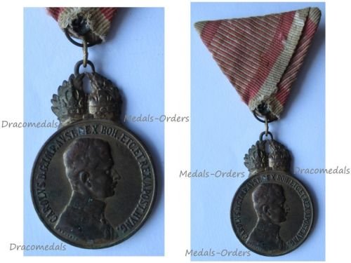 Austria Hungary WW1 Signum Laudis Military Merit Medal with Crown Bronze Class Kaiser Karl 1917 1918 