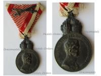 Austria Hungary WW1 Signum Laudis Military Merit Medal with Crown & Swords Silver Class Kaiser Karl 1917 1918