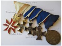 Austria Set of 5 Medals (Decoration of Honor for Services to the Republic Golden Cross, Long Service Military Crosses, Military Training Bronze Medal)