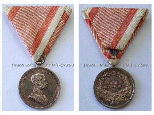 Austria Hungary WW1 Small Silver Tapferkeit Bravery Medal 2nd Class Kaiser Franz Joseph 1914 1916 by Tautenheyn Marked by the Vienna Mint