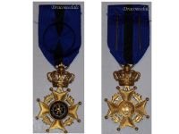 Belgium Order of Leopold II Officer's Cross Bilingual 1952 
