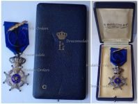 Belgium WW2 Order of Leopold II Officer's Cross with Gold Palms Boxed by Walravens Marked Silver 900