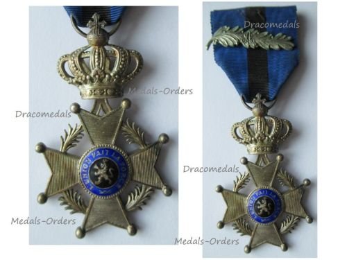Belgium WW1 Order of Leopold II Knight's Cross with King Albert's Silver Palm
