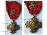 Belgium WW2 Cross of the Royal Federation of King Albert's Veterans 1909 1934 with Bronze, SIlver & Gold Palms