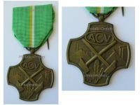 Belgium WW2 Long Membership Medal of the Syndicate of Trade Unions ACV Bronze 3rd Class in Flemish