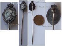 Belgium WW1 King Albert Patriotic Stickpin Badge 1914 1915 1916 Silver 950