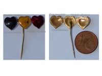 Belgium WW1 Black Yellow Red Hearts Belgian National Colors Patriotic Stickpin Badge