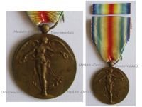 Belgium WW1 Victory Medal Laslo Unofficial Type 2 by Riemer with Ribbon Bar
