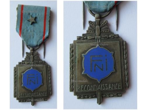 Belgium WW1 Recognition Medal of the Belgian National Federation of Mutilated Military & War Wounded Veterans Silver 2nd Class with Silver Star